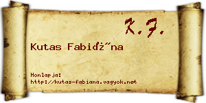 Kutas Fabiána névjegykártya